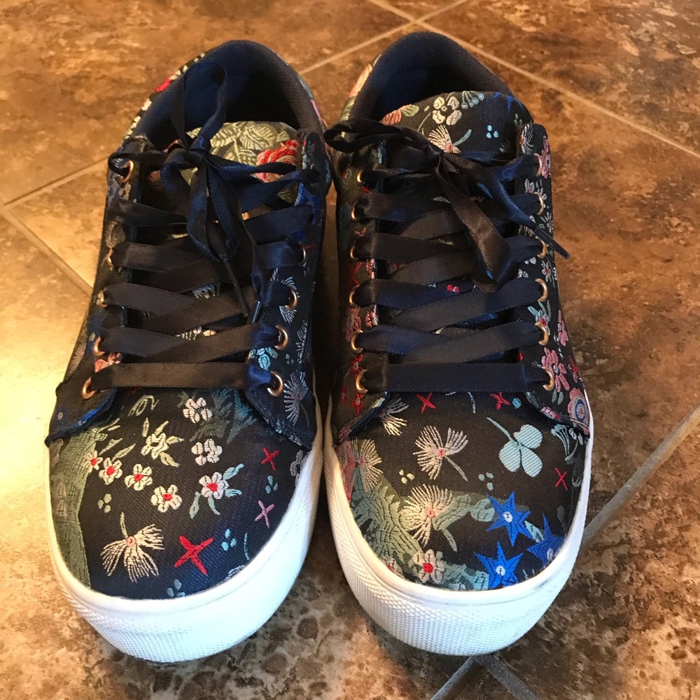 JustFab Floral Sneakers